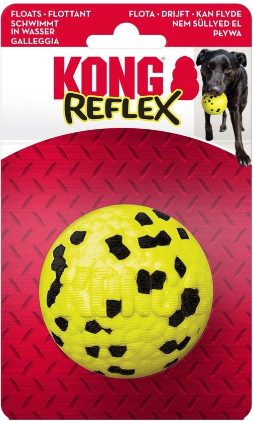 Kong Reflex Bal Geel - Blauw - Kunststof - 98 cm