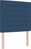 vidaXL Boxspringbed met matras en hoofdbord Blauw 90 x 190 cm Stof