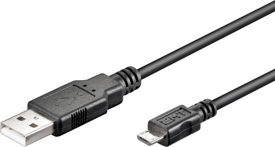Goobay USB 2.0 A Male naar Micro Male Kabel - 1m - Zwart - 93918