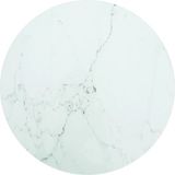 vidaXL Tafelblad Ø50x0,8 cm Gehard Glas Marmer Design Wit