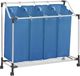 vidaXL Wassorteerder met 4 zakken staal blauw