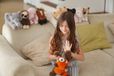 ONE LOVE Knuffel - Rode Panda Rusty - 43Cm - Oranje En Bruin