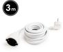Delight Verlengkabel - 3 m - Wit - 90° Stekker - CEE 7/7 naar Schuko CEE 7/4 - 3×1,5 mm²/h - H05VV-F - 250V AC - 10/16A - IP20 - Voor Huis, Kantoor & Tuin - Slijtvast PVC met Dikke Isolatie tegen Kabelbreuk [20500WH]