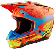 Alpinestars S-M5 Action 2 Helm Ece 22.06 Oranje Fluo Cyaan Geel Fluo Glanzend Maat S