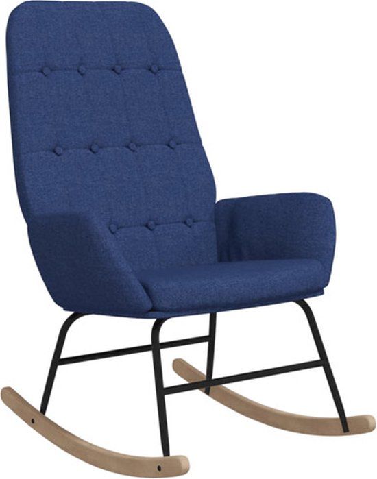 vidaXL Schommelstoel stof blauw