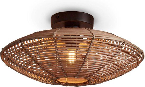 GOOD&MOJO Tanami Plafonniere - Ø40cm - Bruin - Rotan