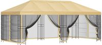 vidaXL Pavillon avec parois latérales, 6 x 3 mètres, crème, polyester et acier