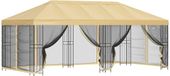 vidaXL Pavillon avec parois latérales, 6 x 3 mètres, crème, polyester et acier