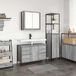 Maison Exclusive - Ensemble de meubles de salle de bain avec 2 tiroirs, en couleurs sonoma gris et noir