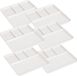 Excellent Houseware Gourmetbord - 6x - 4 vakjes - vierkant - wit - porselein - D25 cm