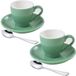 Cyan Expresso Tasse et soucoupe avec cuillères - Lot de 2