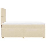 VidaXL Boxspringbed met matras, crème kleur, 100x200 cm, met stoffen bekleding
