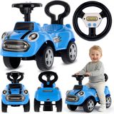 Sun Baby Loopauto vanaf 1 jaar, auto voor babys, indoor kinderauto met geluiden, grote kunststof wielen, Kantelbeveiliging, beperkt draaivermogen (Blauw)