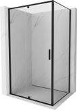 Mexen Exo cabine de douche battante 145 x 85 cm, transparent, noir