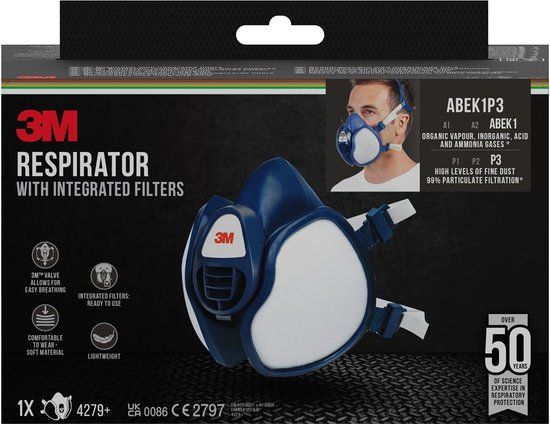 3M Mondmasker met geïntegreerde filters ABEK1P3