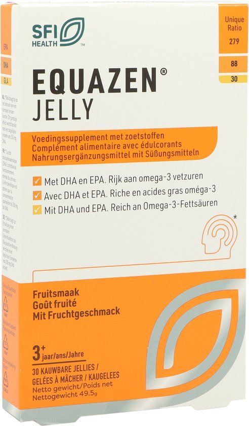 Equazen Equazen Jelly omega 3- & 6-vetzuren 30 Stuks