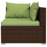 VidaXL 6-delige Loungeset met Kussens, Poly Rattan, Bruin