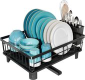 Merkloos / Sans marque Afdruiprek Servies - Keukenrek Houders - Aanrecht Organiseren - Automatisch Afdruipsysteem - 38 x 28 x 17 cm - Zilver