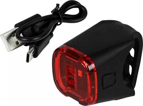 Enzo Benson LED fietslamp - rood - USB oplaadbaar - waterbestendig