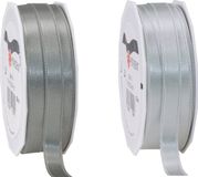 Glorex Hobby Satijn cadeau inpak deco sierlint - 2 tinten grijs - 25 meter x 1 cm
