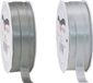 Glorex Hobby Satijn cadeau inpak deco sierlint - 2 tinten grijs - 25 meter x 1 cm