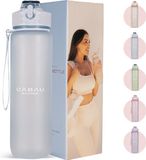 Cabau Lifestyle Cabau Bloom Waterfles / Drinkfles - 1 liter - Ice Blue