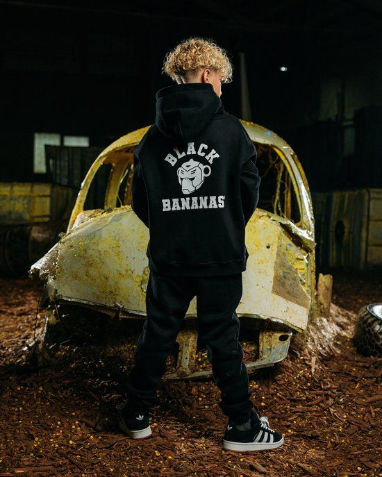 Black Bananas KIDS VARSITY SWEATSUIT Unisex Black Katoen 164