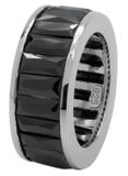 Carlo Monti Damesring 925 sterling zilver gerhodineerd, zirkonia baguette zwart JCM103-121