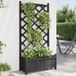 Maison Exclusive Jardinière avec treillis, noire, 75x35x150 cm, en bois massif de sapin
