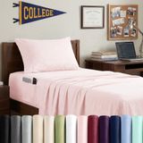 Swift Home Slimme lakens, ultrazacht geborsteld microvezel 3-delige lakenset, hoeslaken met zijopbergzakken - Blush, 2 eenpersoonsbedden XL