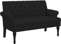 vidaXL Bank met rugleuning zwart 120x62x75,5 cm stof