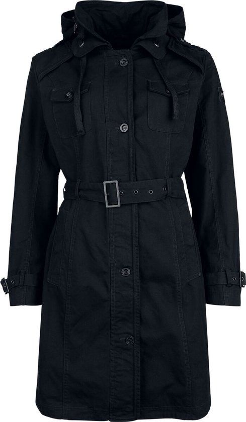 Black Premium by EMP Zwarte Mantel met Capuchon - Dames - XXL