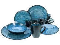 CreaTable, 23630, serie Capri - reactief glazuur, 16-delige serviesset, combiservies van aardewerk, vaatwasser- en magnetronbestendig, kwaliteitsproductie