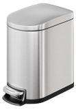 Poubelle - Poubelle pour la cuisine - 50 litres - Inox - Design mince - Fonction marchepied - Fermeture douce - Argenté