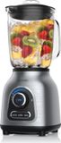 Arendo mixeur plongeant, puissant mixeur, 1400 W, 1,75 litre bocal en verre, lame avec 6 lames en acier inoxydable, programmes pour concasser la glace et faire des smoothies, fonction pulse, argent