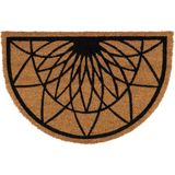 Luance Cozy Step Paillasson - antidérapant - demi-lune - imprimé rosace - 60 x 40 cm - extérieur - paillasson