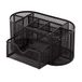 D.RECT Bureauorganizer, pennenhouder, tafel-organizer van metaal, kantoorplank met notitiehouder, mesh, 350 x 297 x 275 mm, zwart