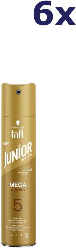 Taft Schwarzkopf Junior Hairspray Mega Strong - 6 x 250 ml