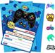 Invitations de jeu vidéo sans marque 20 pièces avec enveloppes et agrafeuses - Invitations sur le thème du jeu bleu pour garçons - Invitations d'anniversaire - Articles de fête pour joueurs - 6,7 x 4,7 pouces