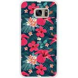 Samsung Bedrukt siliconen hoesje compatibel met Galaxy S7 Edge Hibiscus Fuchsia