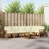 vidaXL - Buiten - bank - set - 7 - st - Natuurlijk - en - Crème