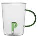 LA PORCELLANA BIANCA - Tasse lettre 'P' en verre borosilicate, capacité 400 cc, collection Allalettre