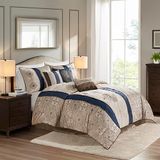 Madison Park Donovan Navy Blue King Size Alternative Bedding Set