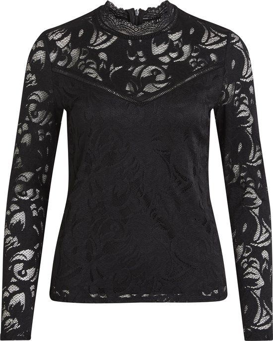 Vila Stasia Lace Top - Women - XL - Black