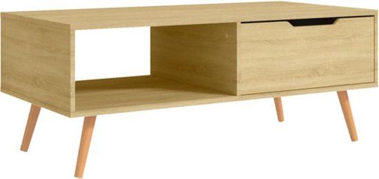 vidaXL Salontafel 100x49,5x43 cm bewerkt hout sonoma eikenkleurig