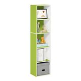 Furinno Pasir 5-Tier Open Plank Boekenkast, Groen/Wit