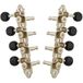 Grover 409FNB Tête de mécanique professionnelle pour mandoline, style "F", avec bouton noir - Standard, 4 + 4 - Nickel