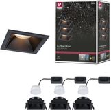 Paulmann LED-inbouwlamp Cole Coin Set van 3 stuks Zwart
