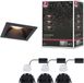 Paulmann LED-inbouwlamp Cole Coin Set van 3 stuks Zwart