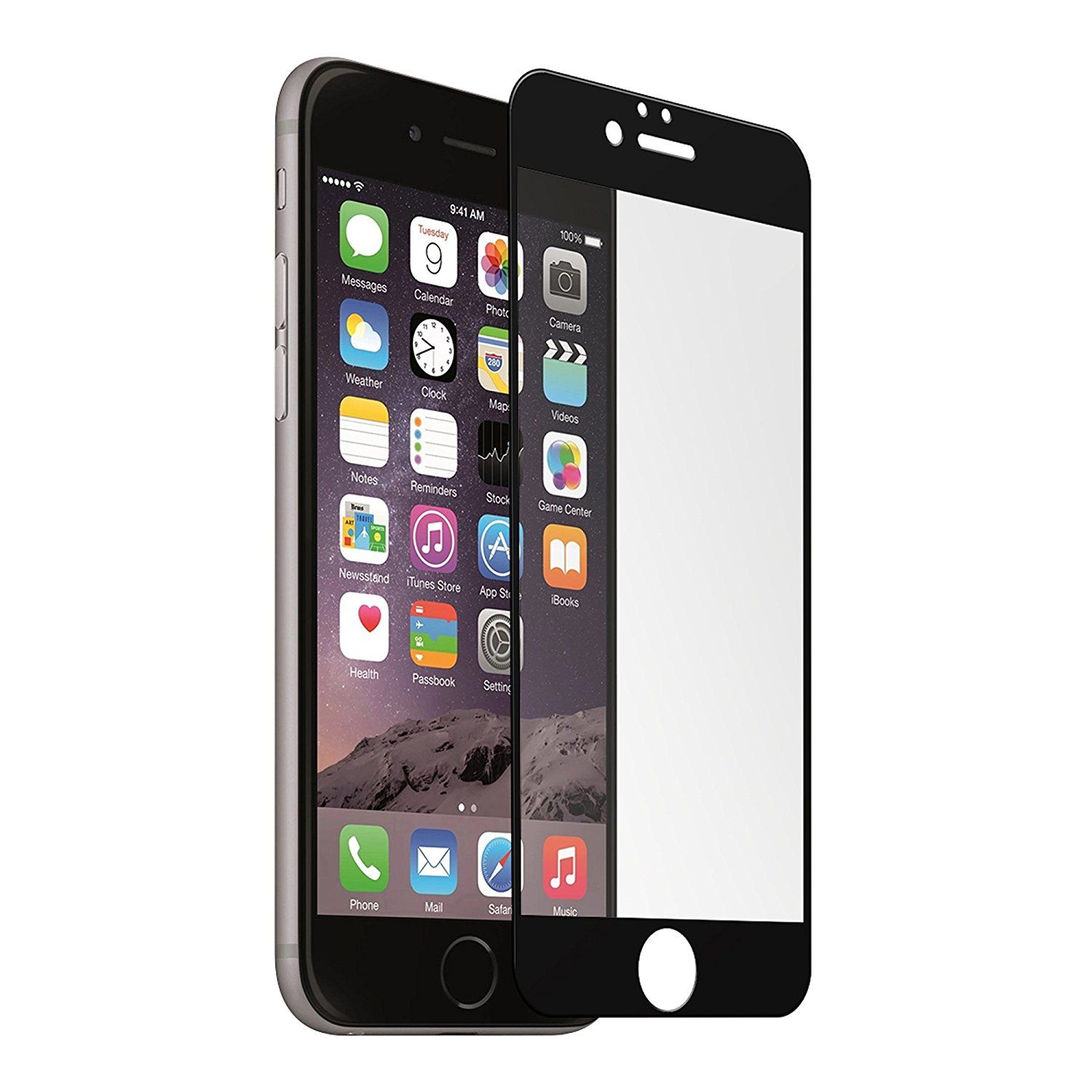 Avanca AVTG-6000 Screenprotector iPhone 6/6S - Gehard Glas - Zwart/Transparant